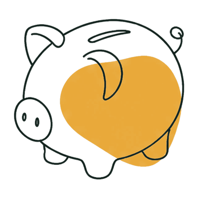 線條插圖：錢幣疊放圖案